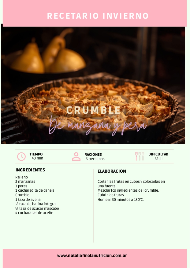 Vista previa de la receta crumble de manzana y pera